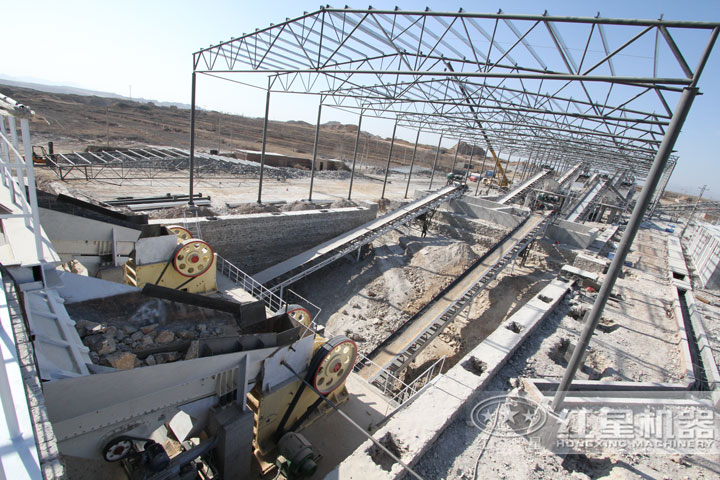 紅星用戶石料破碎生產(chǎn)現(xiàn)場(chǎng)，可就近安排參觀現(xiàn)場(chǎng)