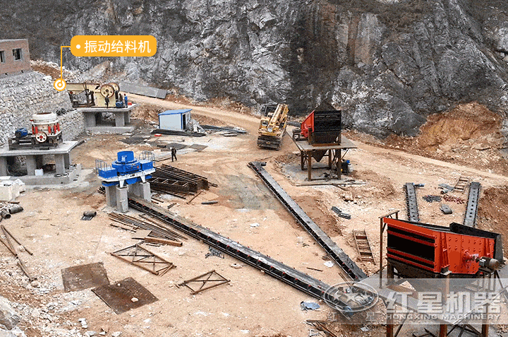 制砂生產(chǎn)現(xiàn)場(chǎng)設(shè)備搭配，可提供設(shè)計(jì)生產(chǎn)線(xiàn)服務(wù)