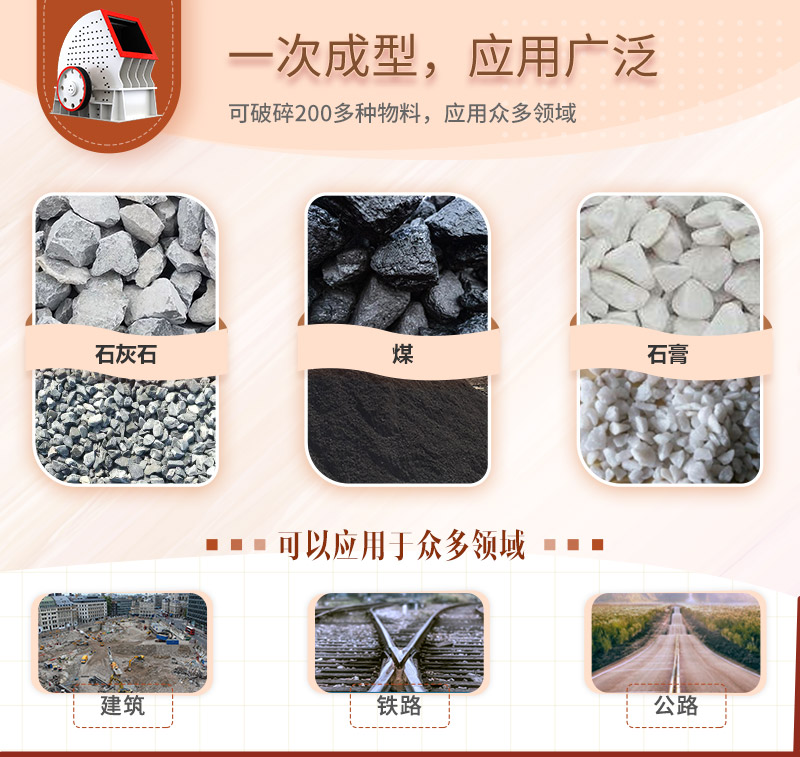 石頭錘式破碎機物料與應用領(lǐng)域